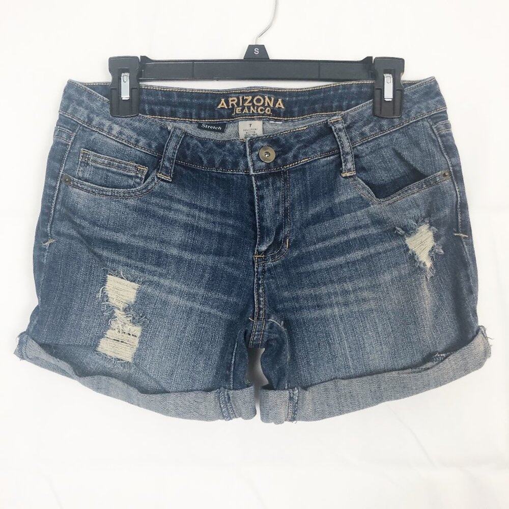 Arizona Chic Coquette Distressed Western Rodeo Cowgirl Denim Shorts Juniors 7